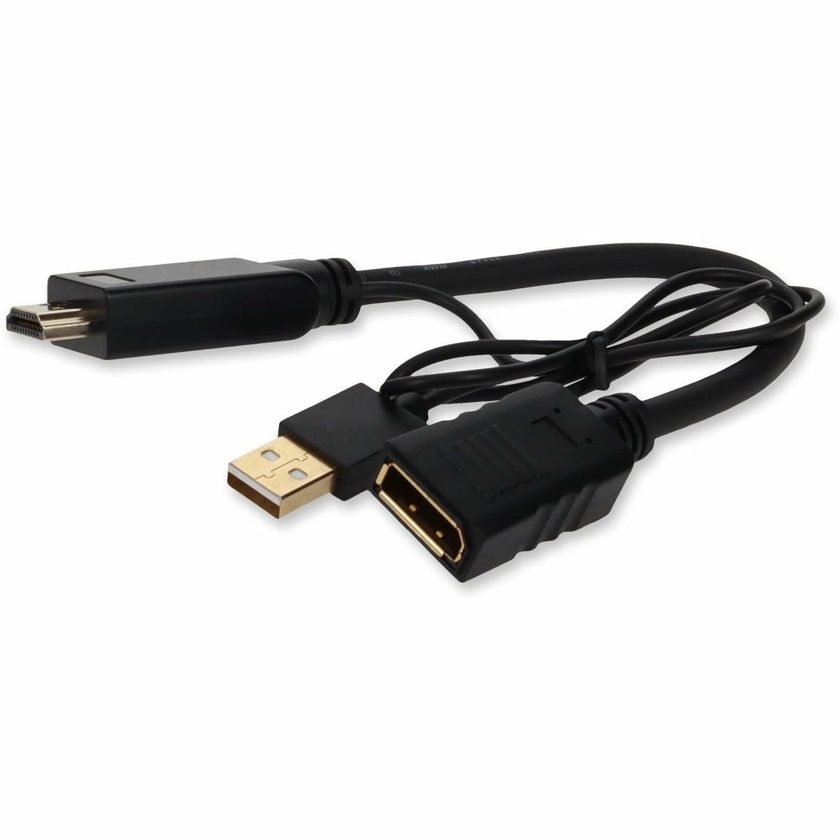 AddOn HDMI 1.3 Male to DisplayPort Female Black Active Adapter Which Is USB Powered For Resolution Up to 2560x1600 (WQXGA) - HDMI2DPUSB