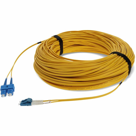 AddOn 60ft SC (Male) to LC (Male) Yellow OS2 Duplex Fiber OFNR (Riser-Rated) Patch Cable - ADD-SC-LC-60F9SMF