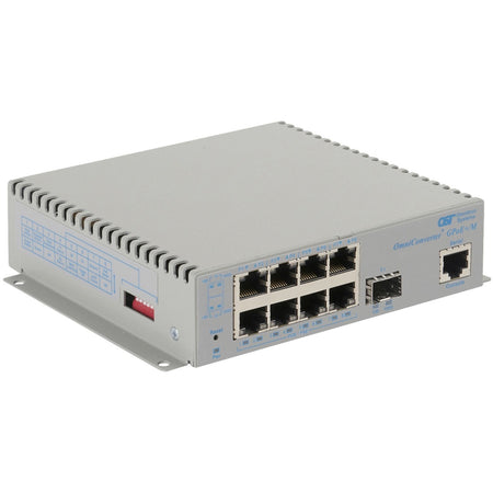 Omnitron Systems OmniConverter Managed Gigabit PoE+, SFP, RJ-45, Ethernet Fiber Switch - 9539-0-18-1