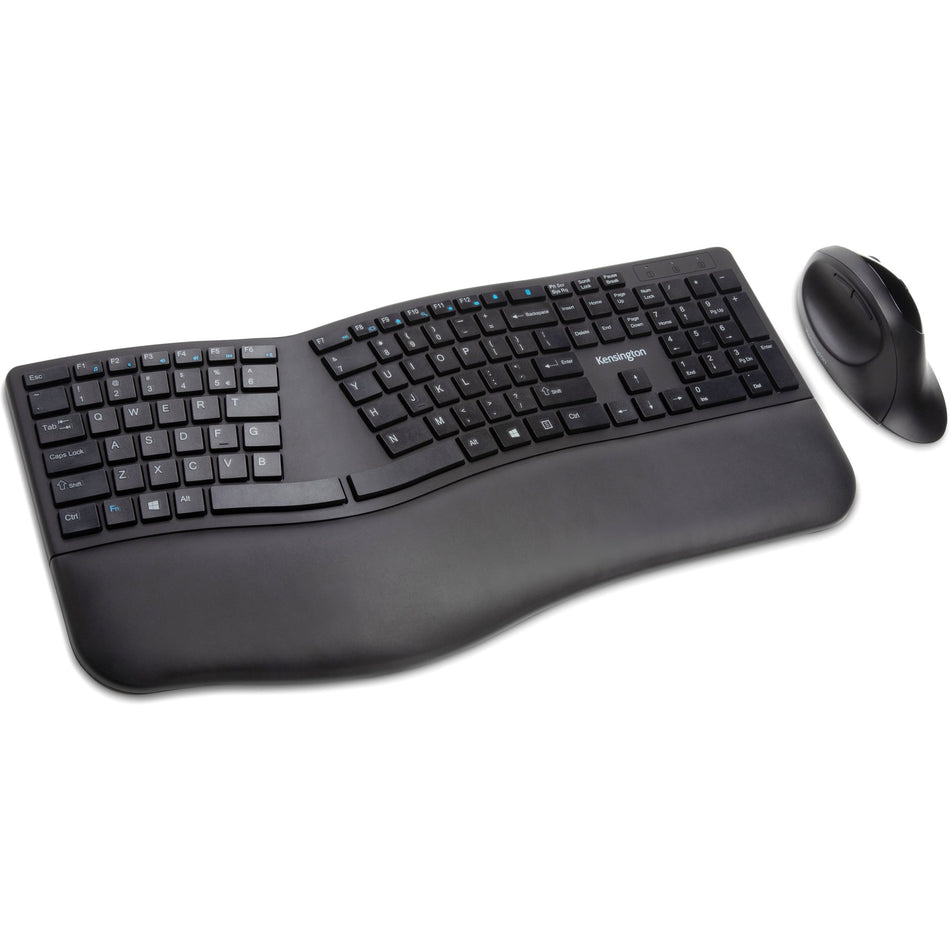 Kensington Pro Fit Ergo Wireless Keyboard and Mouse-Black - K75406US