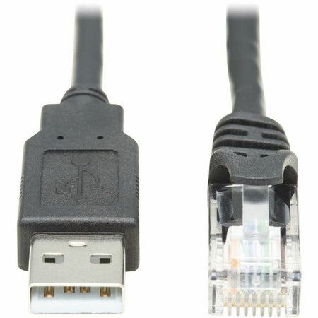 Tripp Lite by Eaton USB-A to RJ45 Rollover Console Cable (M/M) - Cisco Compatible 250 Kbps 15 ft. (4.57 m) Black - U009-015-RJ45-X