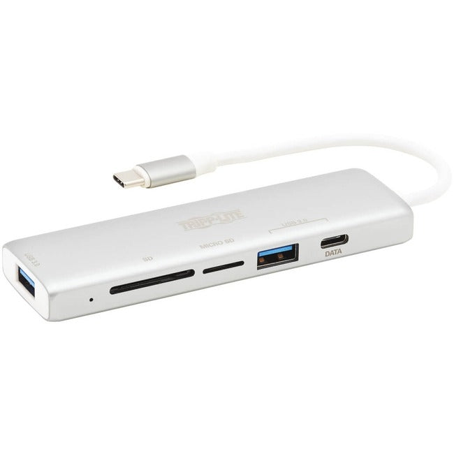 Tripp Lite by Eaton USB-C Multiport Adapter, USB 3.x (5Gbps), USB-A/C Hub Ports, Card Reader, Silver - U460-002-2AM-C1