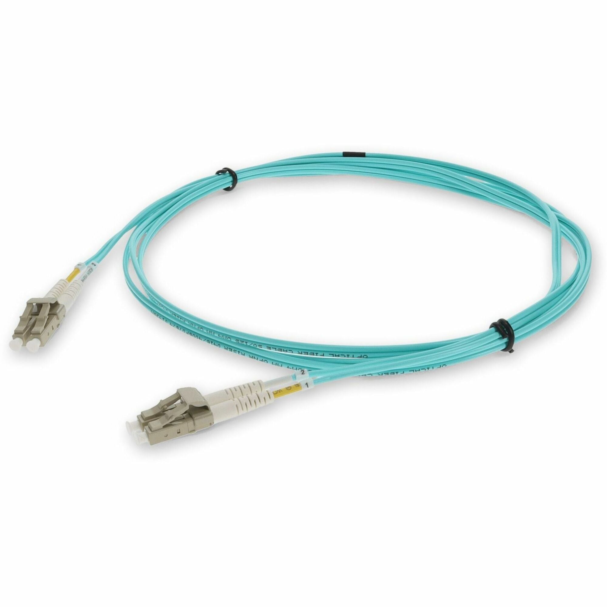 AddOn 0.7m LC to LC Aqua OM4 Duplex OFNR (Riser-Rated) Fiber Patch Cable - ADD-LC-LC-0-7M5OM4