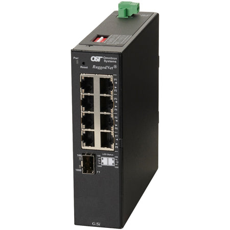 Omnitron Systems RuggedNet Unmanaged Ruggedized Industrial Gigabit, SFP, RJ-45, Ethernet Fiber Switch - 2899-0-18-1Z