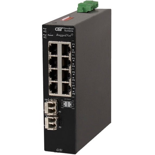 Omnitron Systems RuggedNet Unmanaged Ruggedized Industrial Gigabit, SM ST, RJ-45, Ethernet Fiber Switch - 2881-1-18-2Z