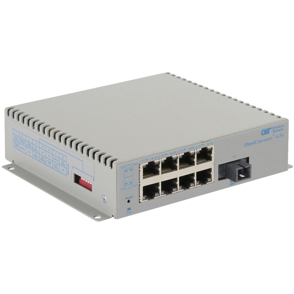 Omnitron Systems OmniConverter Unmanaged Gigabit, SM SC SF, RJ-45, Ethernet Fiber Switch - 2871-1-18-1Z