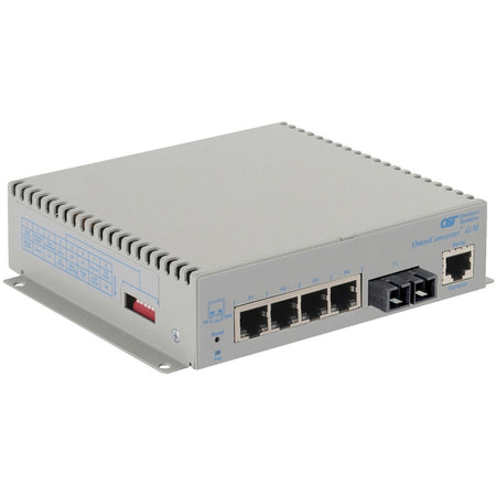 Omnitron Systems OmniConverter Managed Gigabit, MM ST, RJ-45, Ethernet Fiber Switch - 2822-0-14-9Z