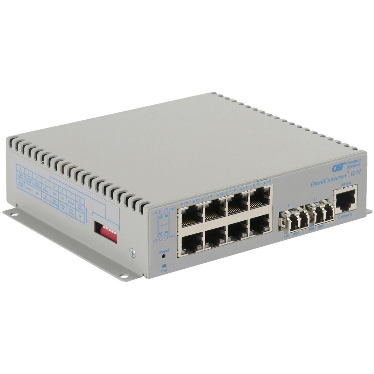 Omnitron Systems OmniConverter Managed Gigabit, MM ST, RJ-45, Ethernet Fiber Switch - 2827-1-28-1Z