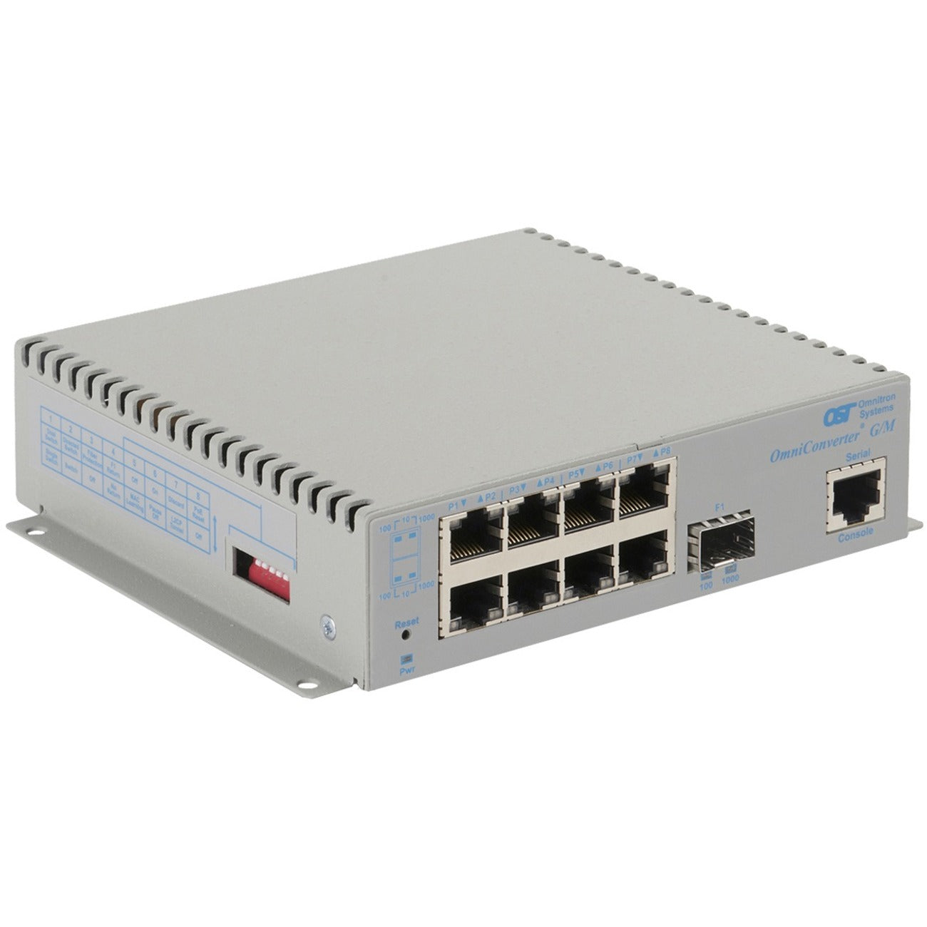 Omnitron Systems OmniConverter Managed Gigabit, MM ST, RJ-45, Ethernet Fiber Switch - 2839-0-18-1Z