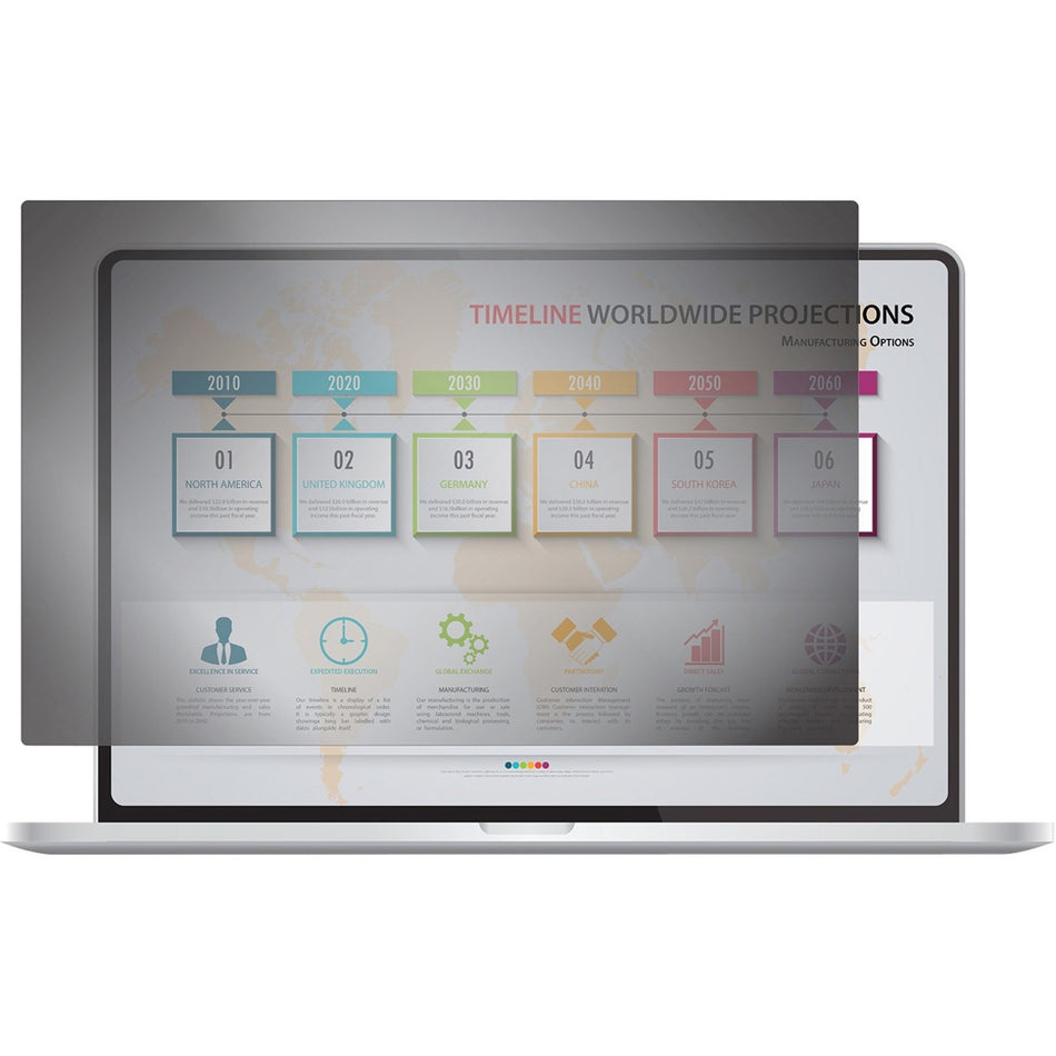 Rocstor PrivacyView&trade; Premium Privacy Filter for 12.5 Widescreen Laptop - For 12.5" Notebook - 16:9 Aspect Ratio - Glossy / Matte - Unframed - Anti-glare - TAA Compliant - Black - For 12.5" Widescreen LCD Notebook - 16:9 - Dust Resistant - PV0021-B1