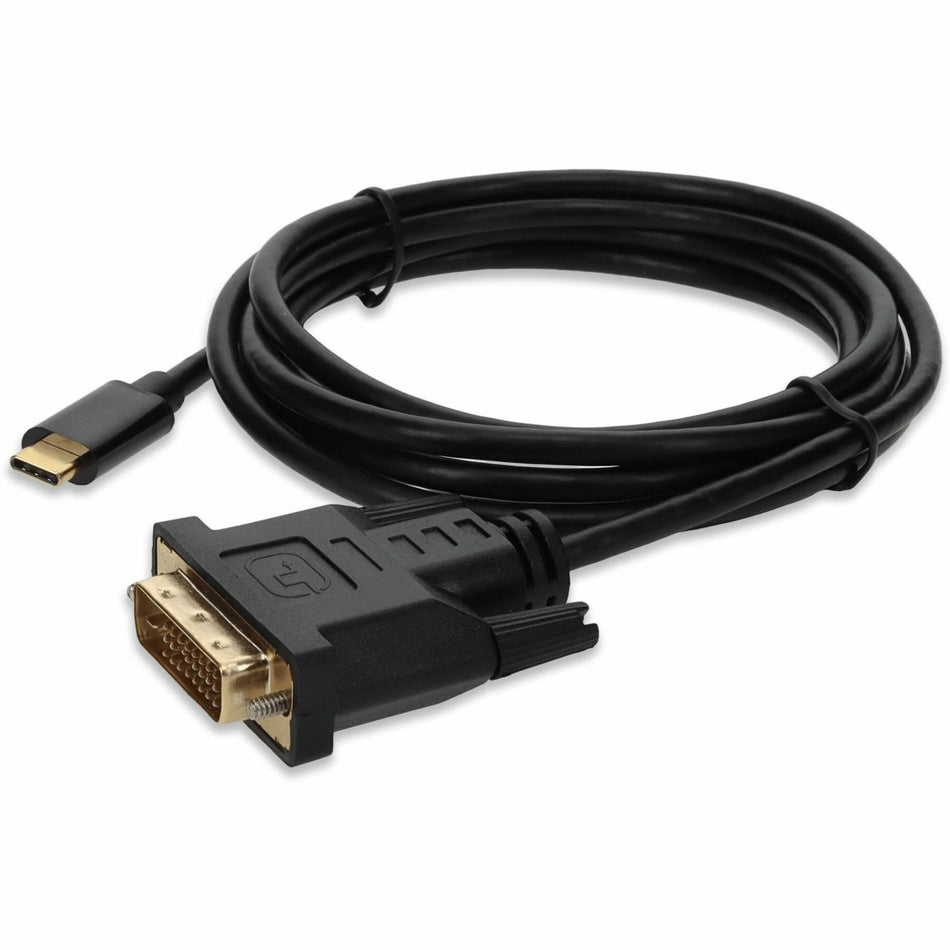 6ft (2m) USB-C 3.1 to DVI-D Dual Link (24+1 pin) Male to Male Black Cable - USBC2DVIDMM6F-AO