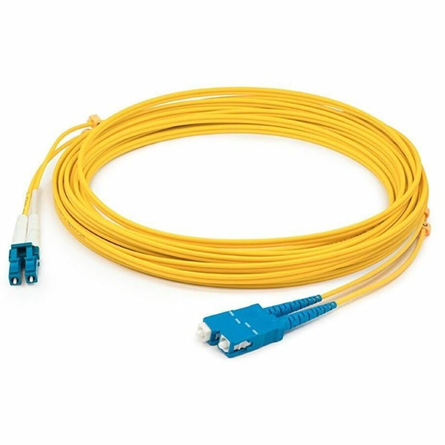 AddOn 3m SC to LC Yellow OM1 Duplex OFNP (Plenum-Rated) MMF Fiber Patch Cable - ADD-SC-LC-3M6MMFP-YW