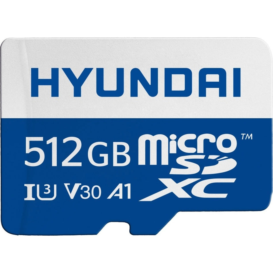 Hyundai 512GB microSDXC UHS-1 Memory Card with Adapter, 95MB/s (U3) 4K Video, Ultra HD, A1, V30 - SDC512GU3