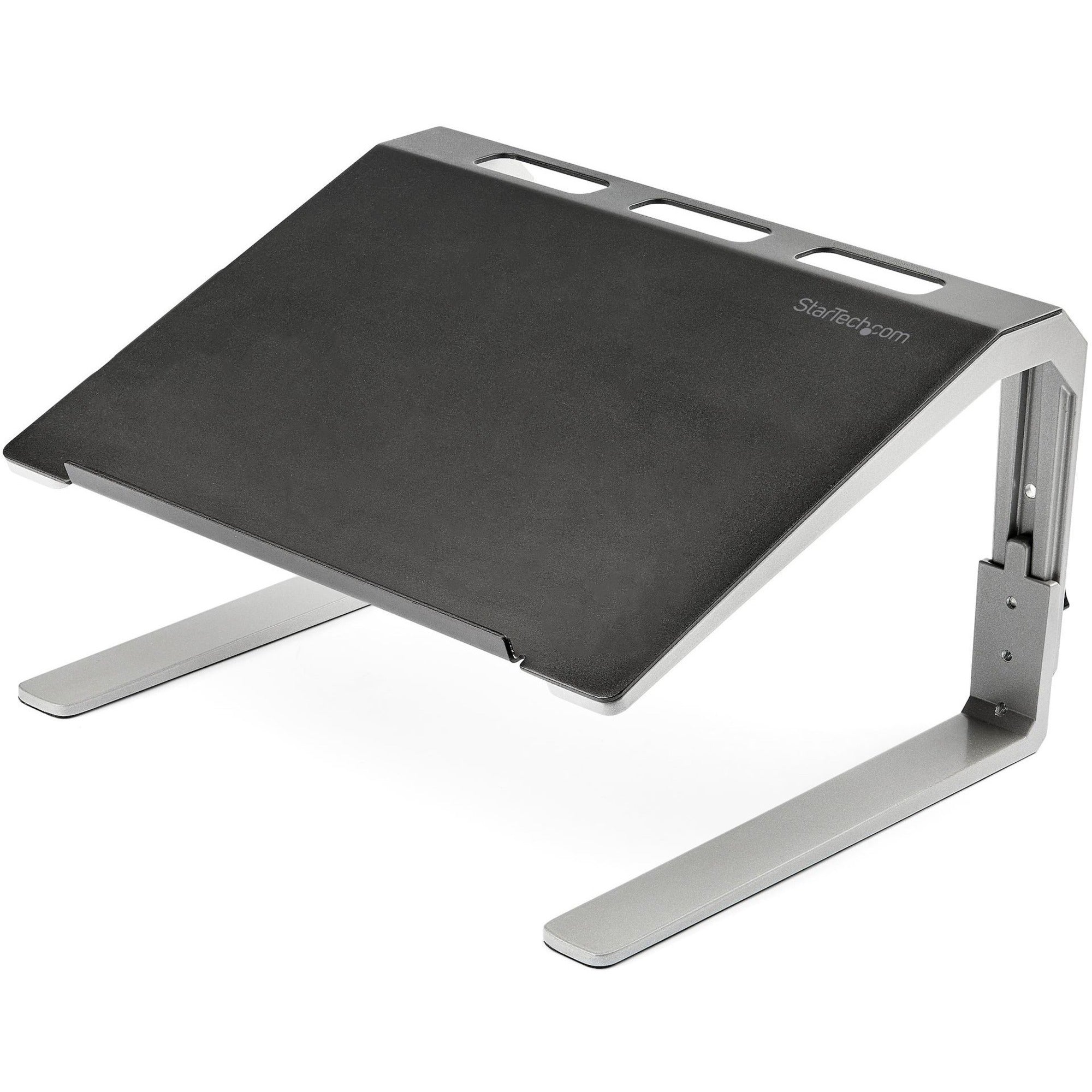 StarTech.com Adjustable Laptop Stand - Heavy Duty Steel & Aluminum - 3 Height Settings - Tilted - Ergonomic Laptop Riser for Desk (LTSTND) - LTSTND
