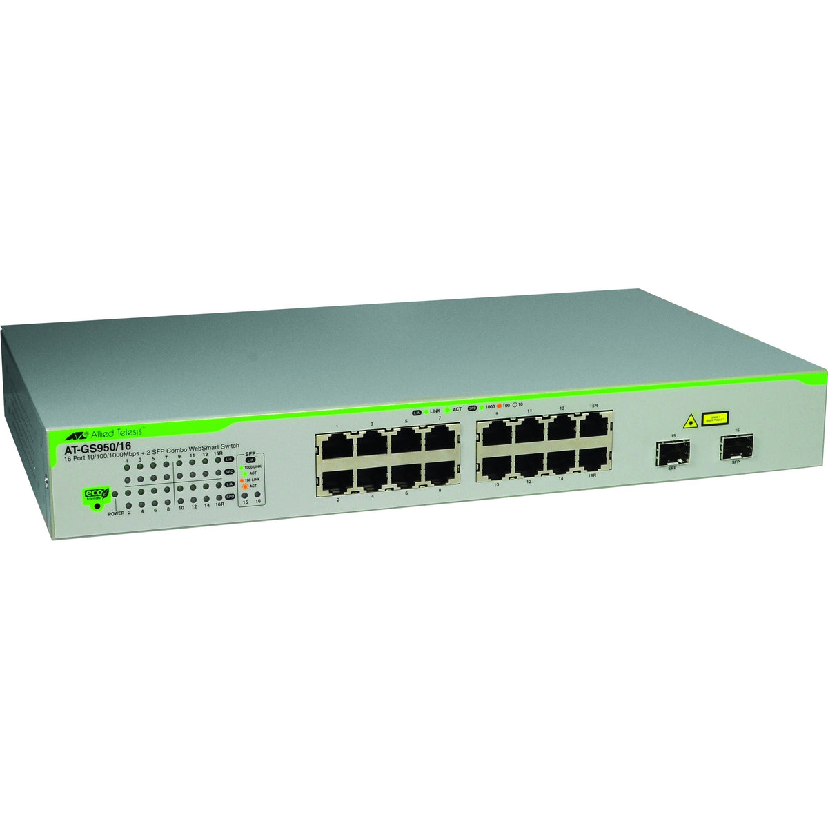 Allied Telesis AT-GS950/16 16 Port Gigabit WebSmart Switch - AT-GS950/16-10