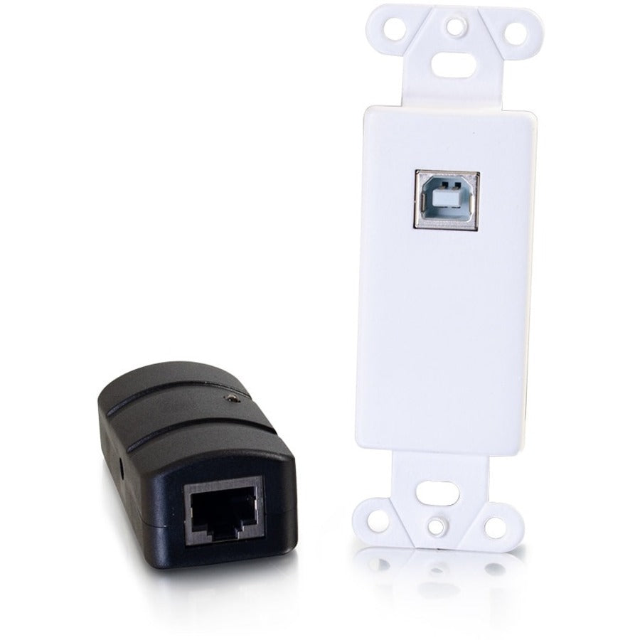 C2G USB 2.0 Cat6 Extender 150ft, Decorator Wall Plate Transceiver to Box Receiver-TAA - 54289