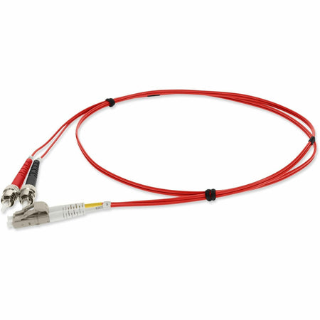 AddOn 6m LC (Male) to ST (Male) Red OM1 Duplex Fiber OFNR (Riser-Rated) Patch Cable - ADD-ST-LC-6M6MMF-RD