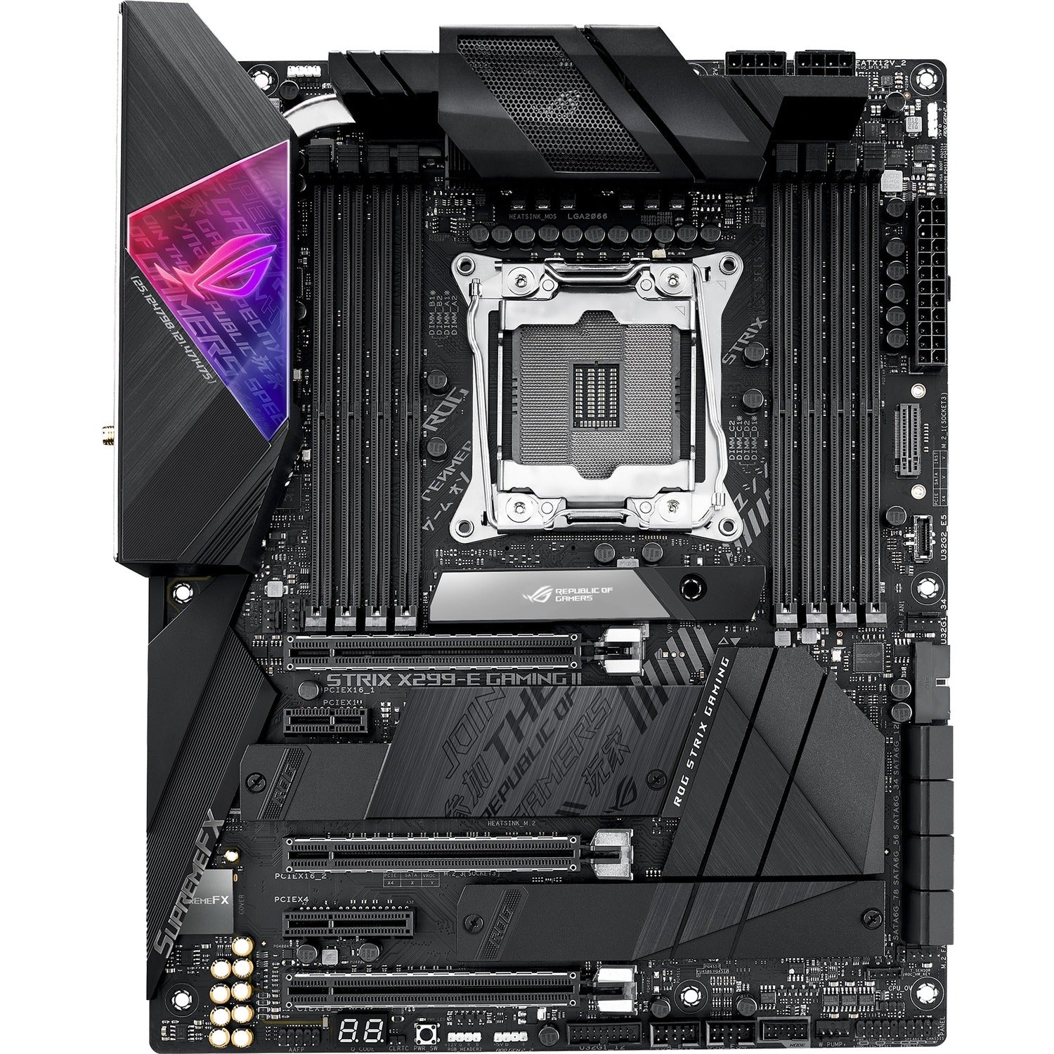 Asus ROG Strix Strix X299-E Gaming II Desktop Motherboard - Intel X299 Chipset - Socket R4 LGA-2066 - Intel Optane Memory Ready - ATX - ROG STRIX X299-E GAMING II