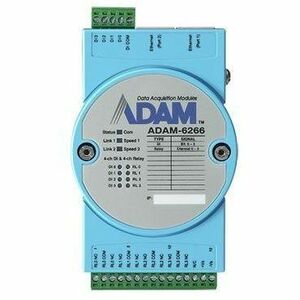 Advantech 4Relay/4DI IoT Modbus/SNMP/MQTT 2Ports Ethernet Remote I/O - ADAM-6266-B