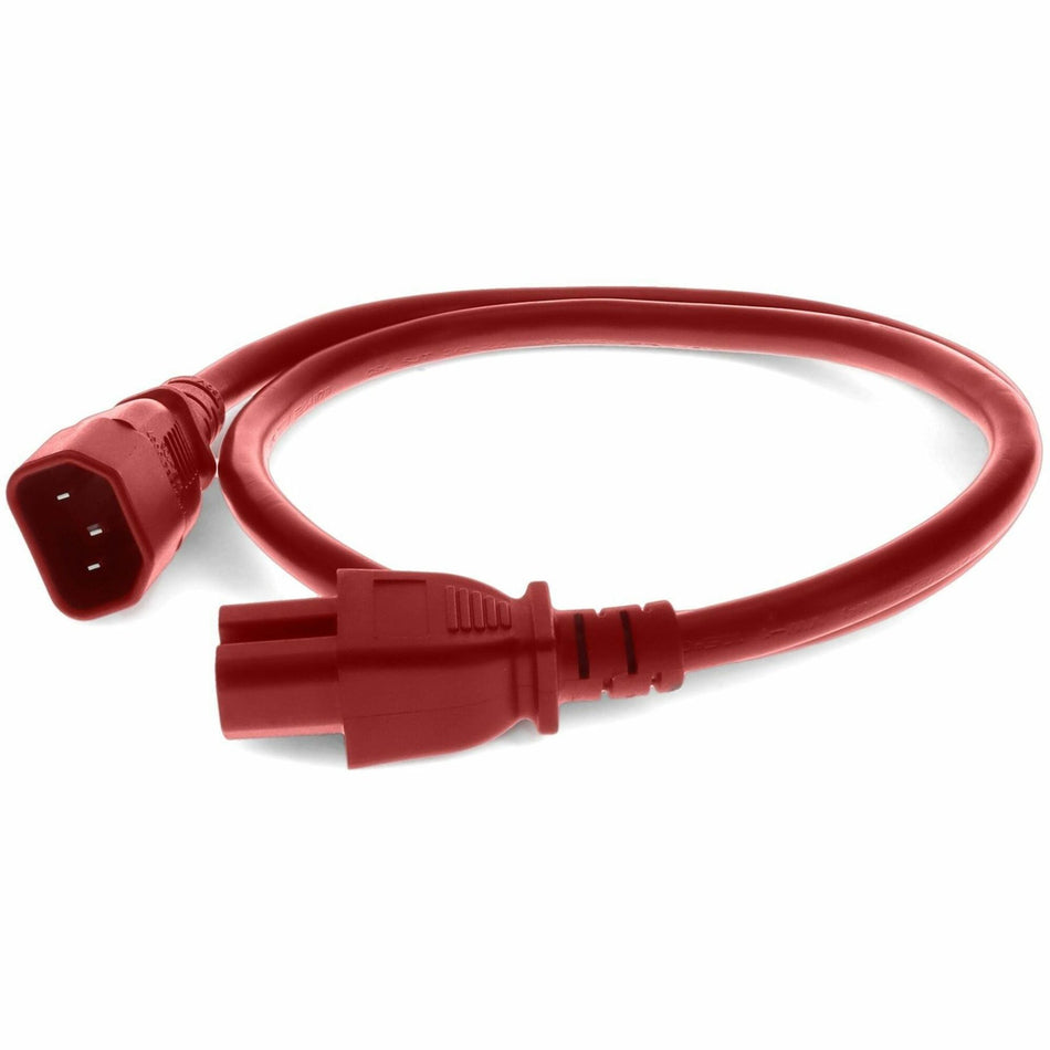 AddOn 2ft C14 Male to C15 Female 14AWG 100-250V at 15A Red Power Cable - ADD-C142C1514AWG2FTRD
