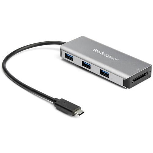 StarTech.com 3 Port USB C Hub with SD Card Reader - 3x USB-A & SD Slot - USB 3.2 Gen 2 10Gbps Type C Laptop Adapter Hub - Bus Powered - HB31C3ASDMB