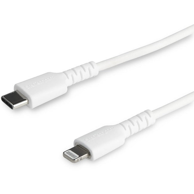 StarTech.com 3 foot/1m Durable White USB-C to Lightning Cable, Rugged Heavy Duty Charging/Sync Cable for Apple iPhone/iPad MFi Certified - RUSBCLTMM1MW