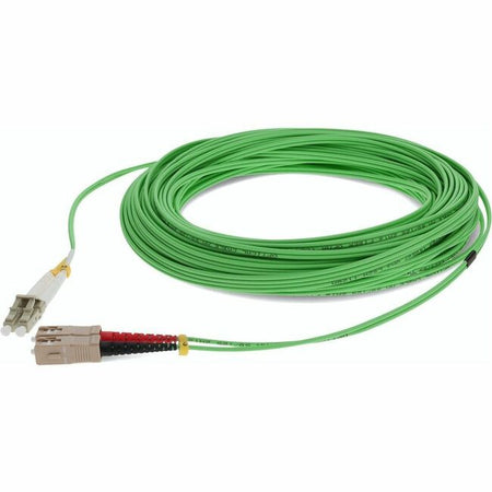 AddOn 20m LC (Male) to SC (Male) Green OM4 Duplex Fiber OFNR (Riser-Rated) Patch Cable - ADD-SC-LC-20M5OM4-GN