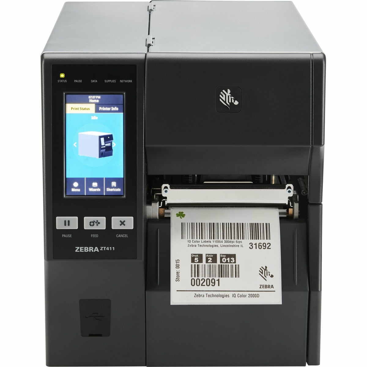 Zebra ZT411 Industrial Direct Thermal/Thermal Transfer Printer - Label Print - USB - Serial - Bluetooth - Wireless LAN - ZT41142-T01A000Z