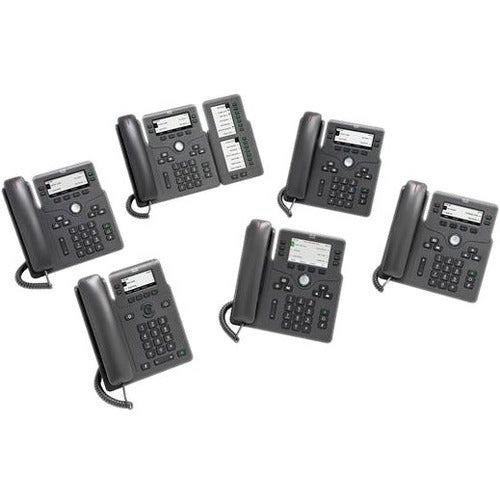 Cisco 6861 IP Phone - Corded - Corded/Cordless - Wi-Fi - Wall Mountable - Charcoal - CP-6861-3PW-NA-K9=
