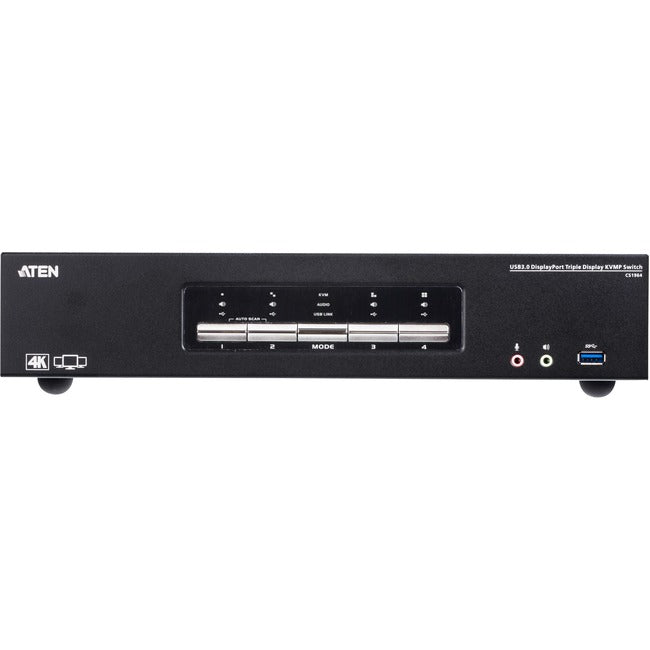 ATEN 4-Port USB3.0 4K DisplayPort Triple Display KVMP Switch - CS1964