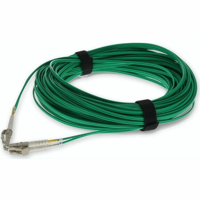 AddOn 20m LC (Male) to LC (Male) Green OM4 Duplex Fiber OFNR (Riser-Rated) Patch Cable - ADD-LC-LC-20M5OM4-GN