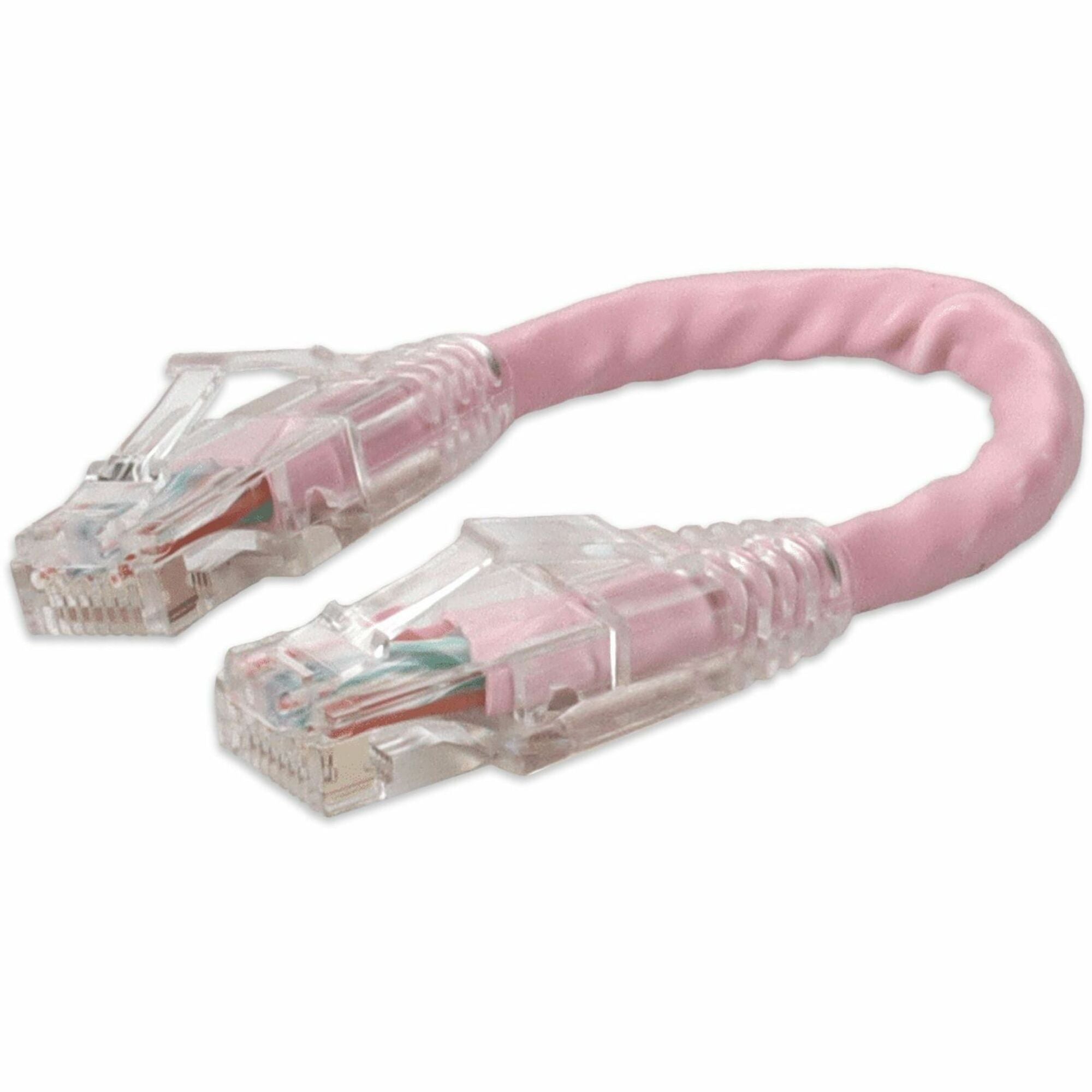 AddOn 6in Pink CAT 6 PVC Ethernet Cable Snagless Bubble Boot RJ-45 M/M - ADD-0-5FCAT6-PK