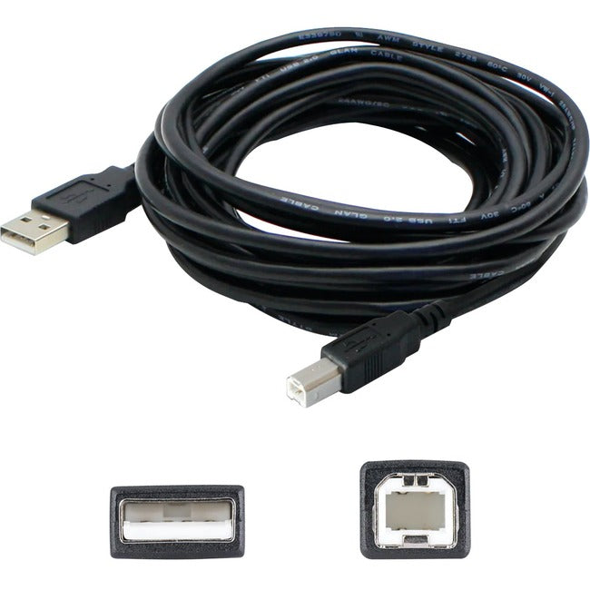 AddOn 3ft USB 2.0 (A) Male to Mini-USB 2.0 (B) Male Black Cable - USBEXTABMNRT3-AO