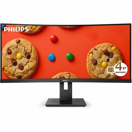 Philips B-Line 346B1C 34" Class UW-QHD Curved Screen LED Monitor - 21:9 - Textured Black - 346B1C