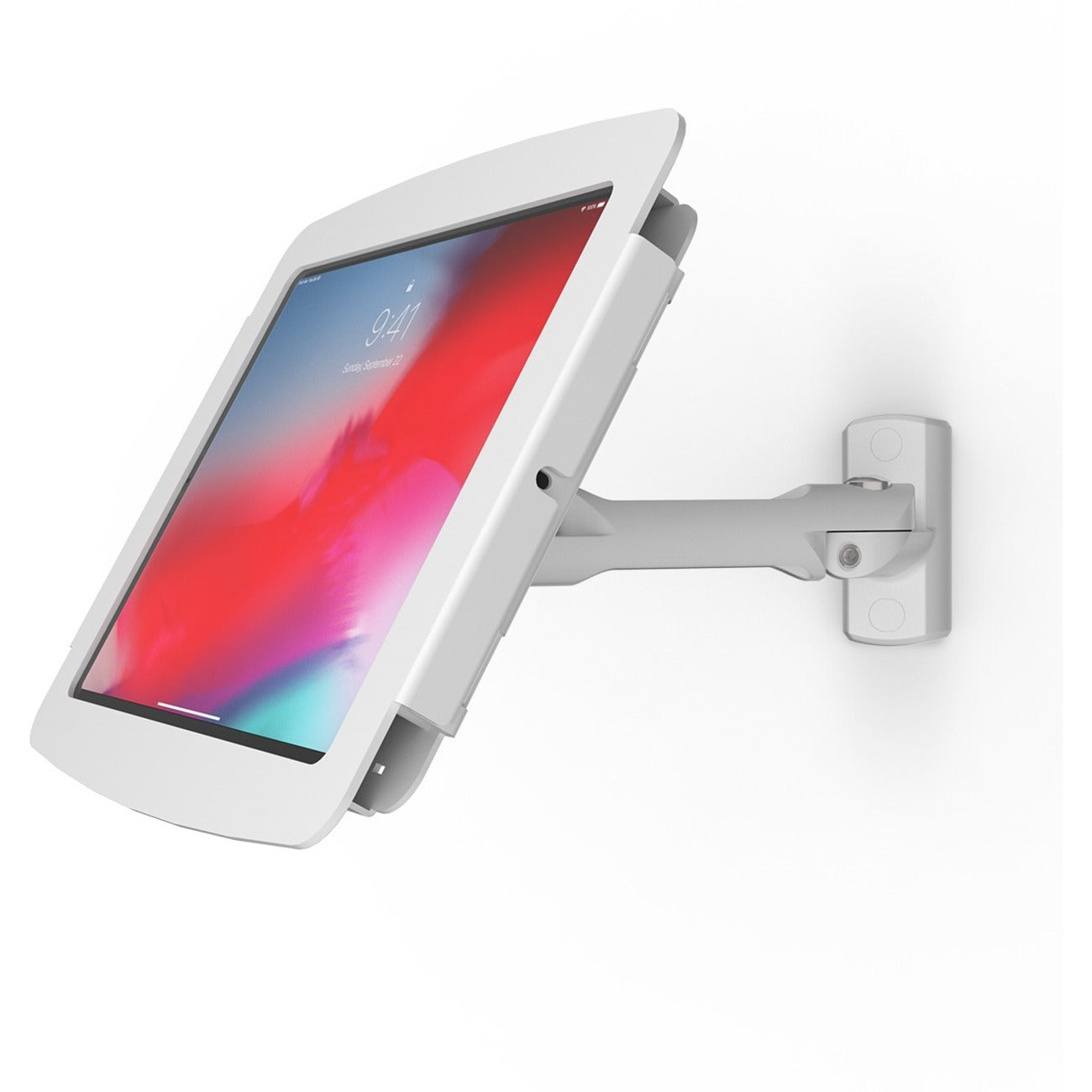 Compulocks iPad 10.2" Space Enclosure Swing Wall Mount White - 827W102IPDSW
