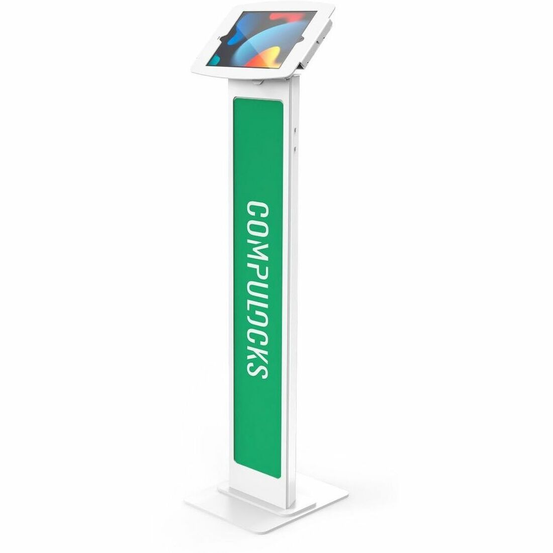 Compulocks iPad 10.2" Space Enclosure Brandable Floor Stand White - 140W102IPDSW