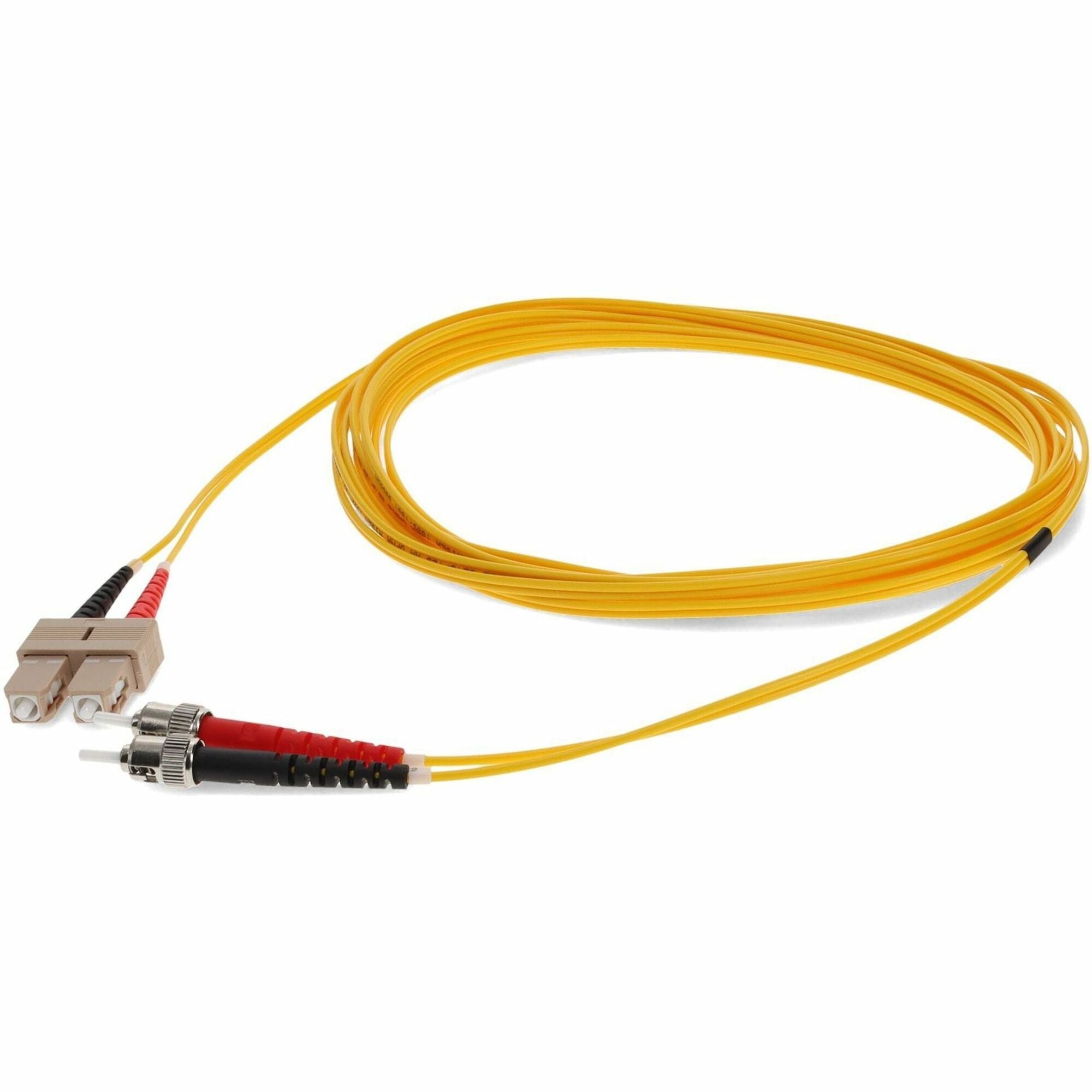 AddOn 5m SC (Male) to ST (Male) Yellow OM1 Duplex Fiber OFNR (Riser-Rated) Patch Cable - ADD-ST-SC-5M6MMF-YW