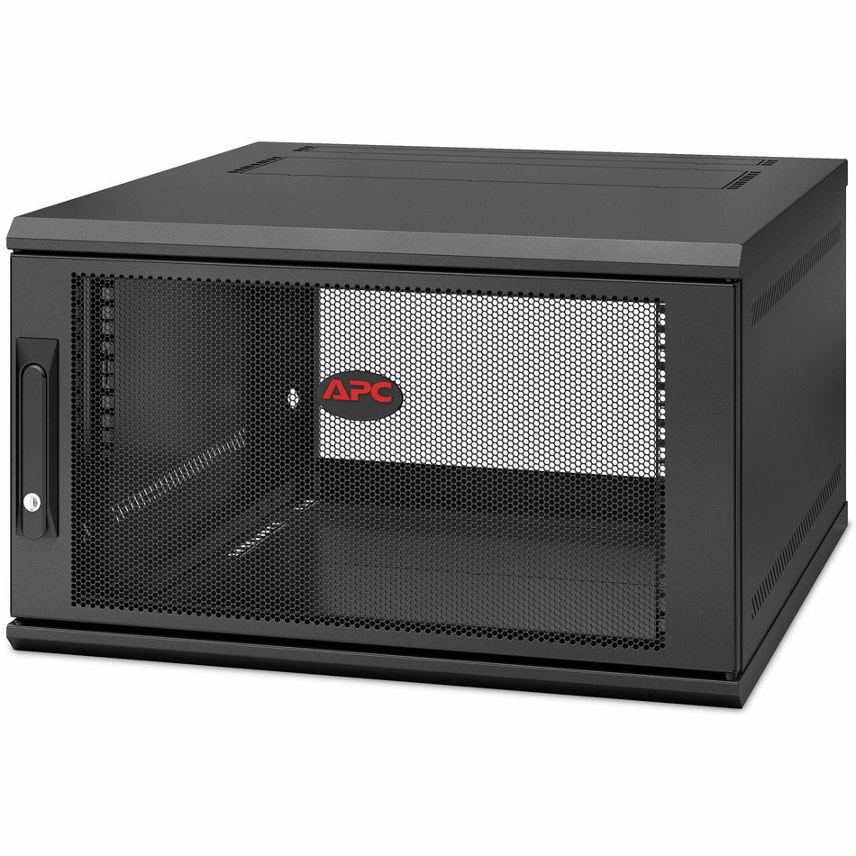 APC NetShelter 6U Wallmount Rack Enclosure Cabinet Single Hinged Server Depth - AR106SH6