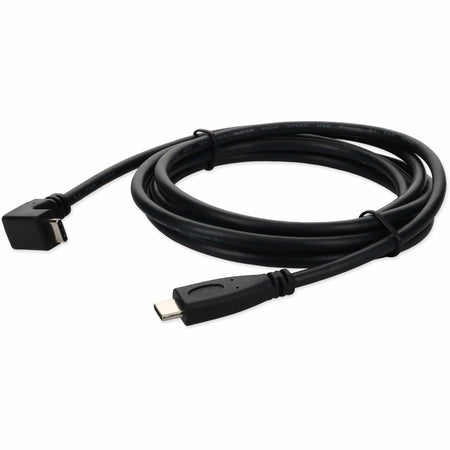 AddOn 6ft USB C 3.1 Male to USB C 3.1 Male Right Angled Black Cable - USBC2USBCRT6FB-AA