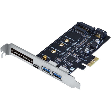 SIIG USB 3.0 Type-C & Type-A 3-Port PCIe Card with M.2 SATA SSD Adapter - LB-US0414-S1