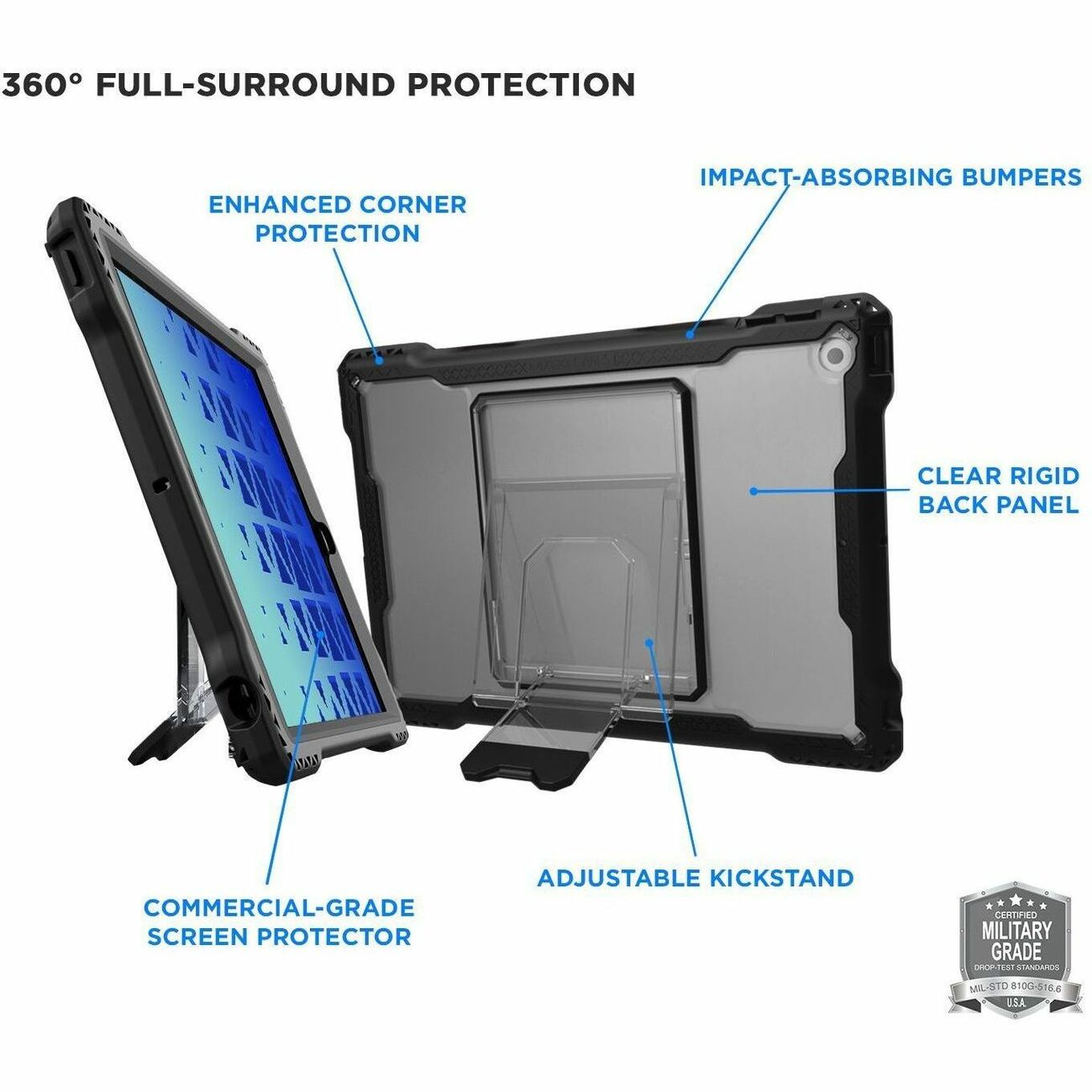 MAXCases Shield Extreme-X for iPad 7/8 10.2" (Red) - AP-SXX-IP7-19-RED