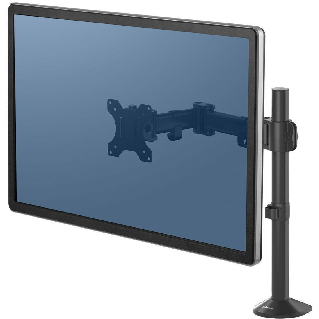 Fellowes Reflex Series Adjustable Monitor Arm for Desk, Supports 32-Inch Monitors, Ergonomic Single Monitor Stand with VESA Mount, Easy Setup with Grommet or Clamp - 8502501