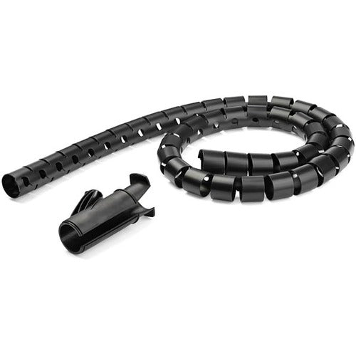 StarTech.com 2.5m / 8.2ft Cable Management Sleeve - Spiral - 25mm / 1" Diameter - W/ Cable Loading Tool - Expandable Coiled Cord Organizer - CMSCOILED2