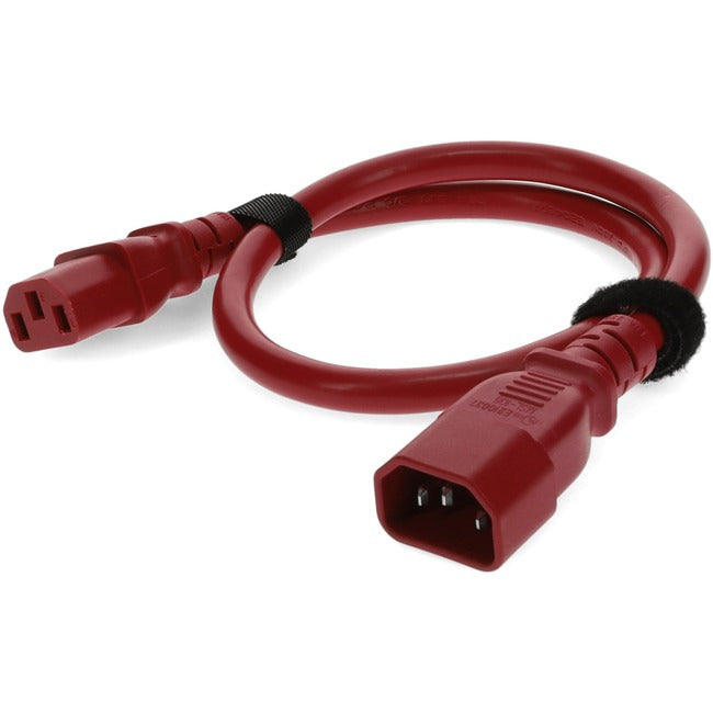 AddOn 6ft C13 Female to C14 Male 18AWG 100-250V at 10A Red Power Cable - ADD-C132C1418AWG6FTRD