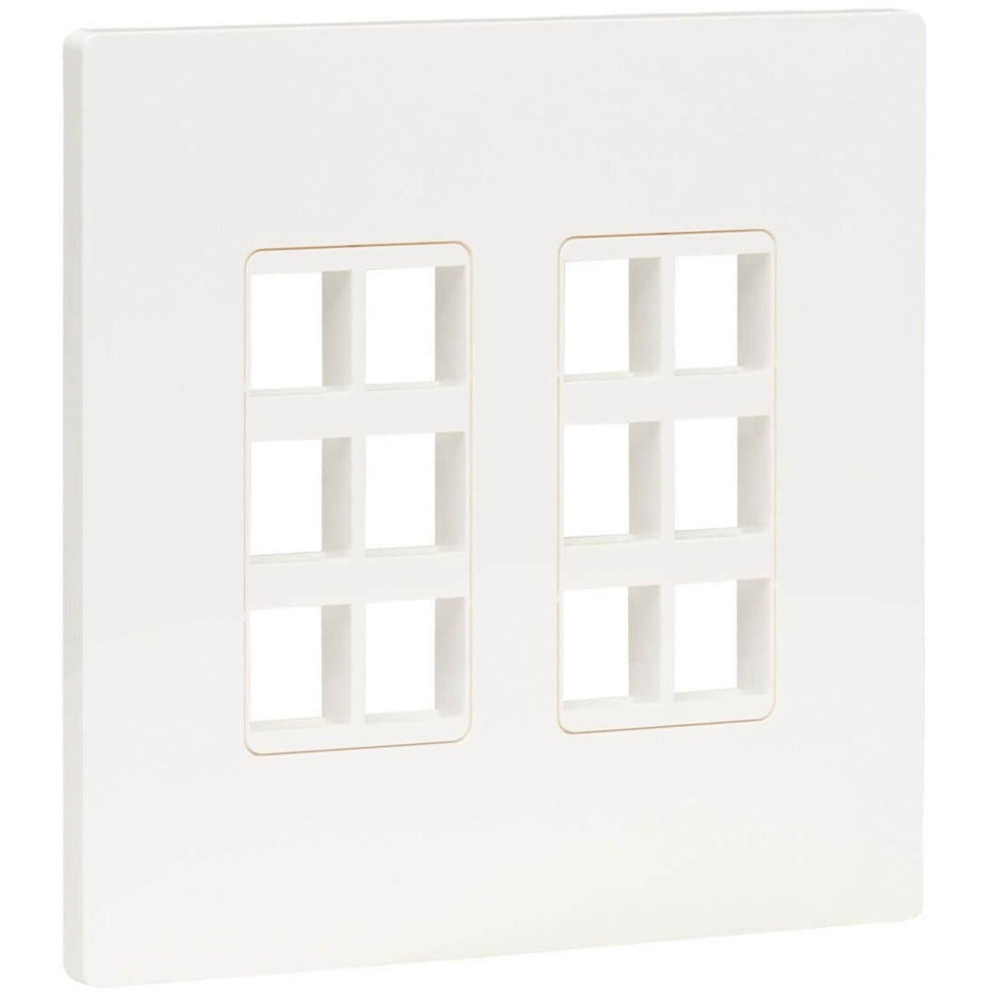 Eaton Tripp Lite Series 12-Port Keystone Double-Gang Faceplate, White, TAA - N080-212