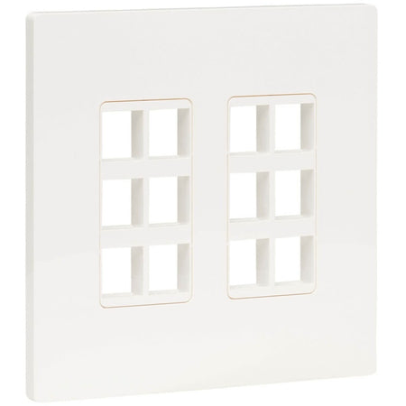 Eaton Tripp Lite Series 12-Port Keystone Double-Gang Faceplate, White, TAA - N080-212