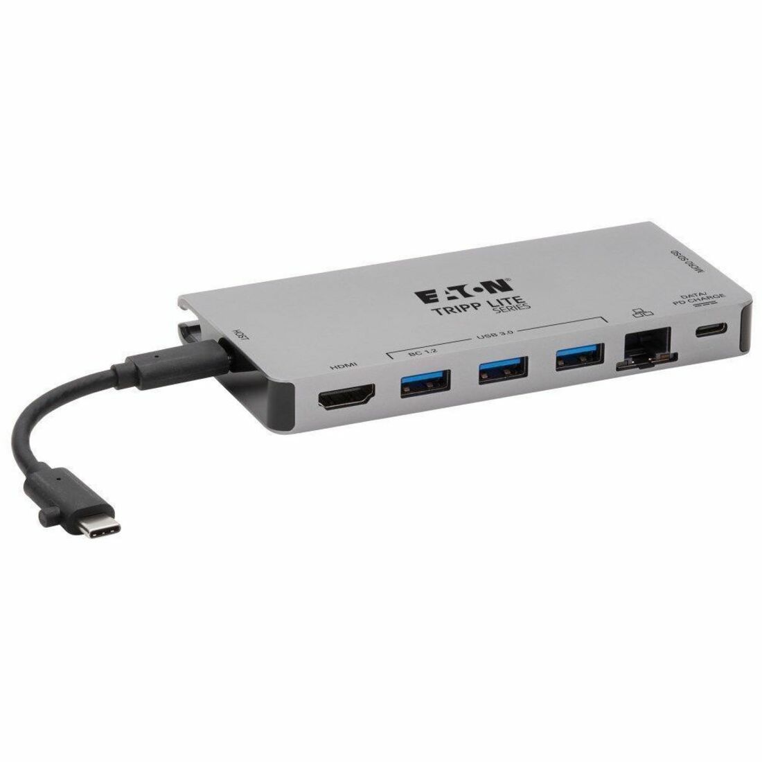 Eaton Tripp Lite Series USB-C Dock - 4K HDMI, USB 3.x (5Gbps), USB-A/C Hub Ports, GbE, Memory Card, 100W PD Charging, Detachable Cord - U442-DOCK5D-GY