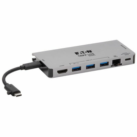 Eaton Tripp Lite Series USB-C Dock - 4K HDMI, USB 3.x (5Gbps), USB-A/C Hub Ports, GbE, Memory Card, 100W PD Charging, Detachable Cord - U442-DOCK5D-GY