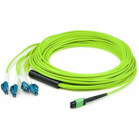 AddOn 10m MPO (Female) to 8xLC (Male) 8-strand Lime Green OM5 Fiber Fanout Cable - ADD-MPO-4LC-10M5OM5