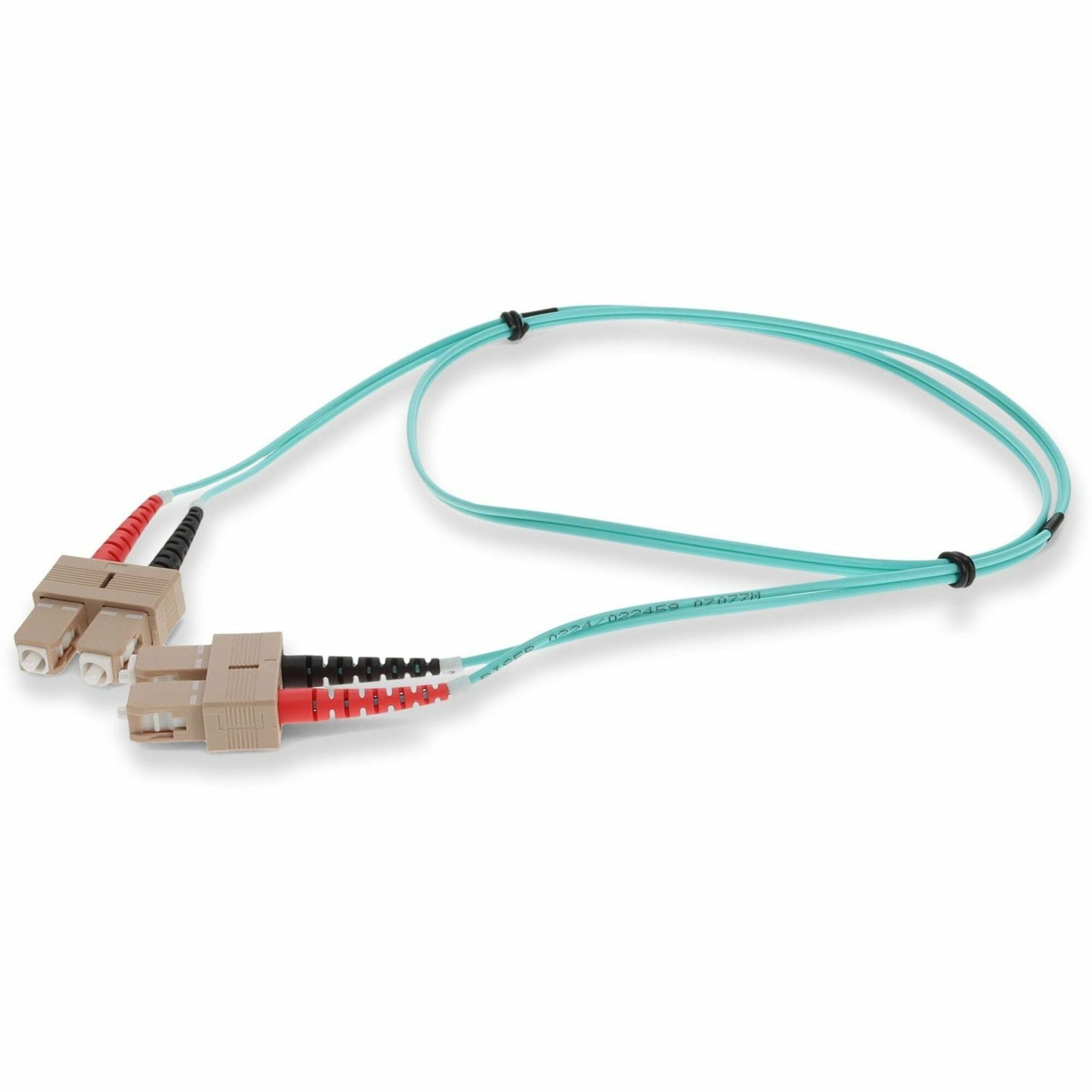 AddOn 0.5m SC to SC Aqua OM3 Duplex OFNR (Riser-Rated) Fiber Patch Cable - ADD-SC-SC-0-5M5OM3